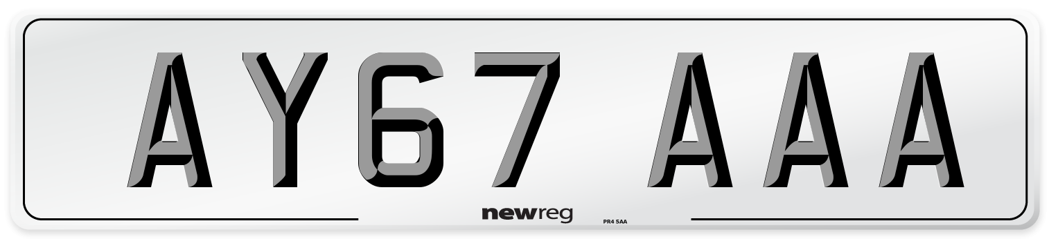 AY67 AAA Number Plate from New Reg